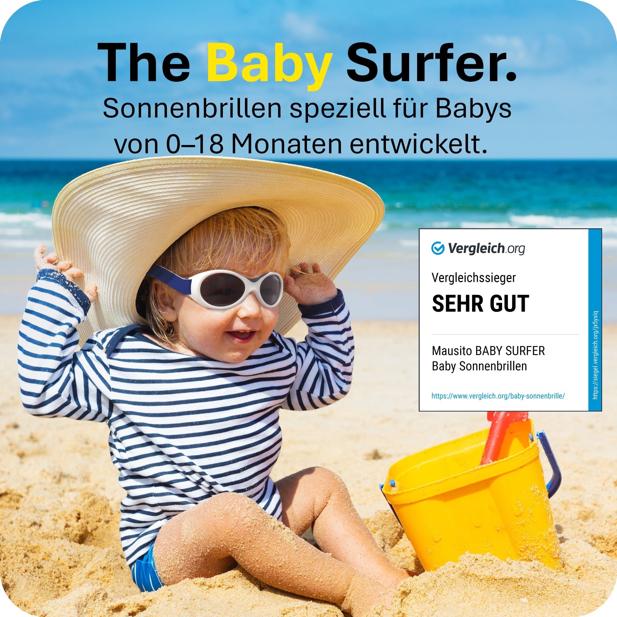BABY SURFER | 0 - 18 Monate - MAUSITO - Kindersonnenbrillen für Jungen und Mädchen