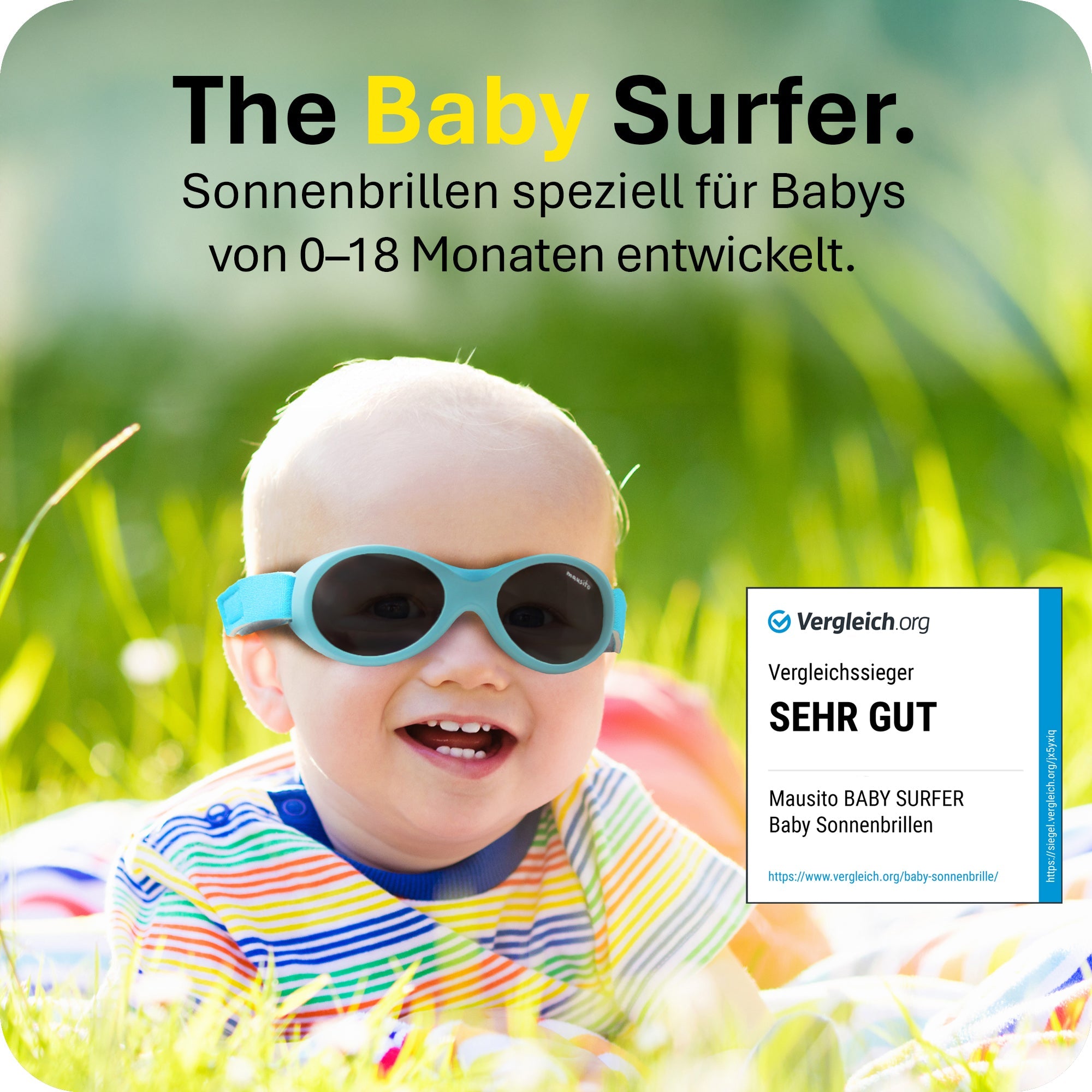 BABY SURFER | 0 - 18 Monate - MAUSITO - Kindersonnenbrillen für Jungen und Mädchen