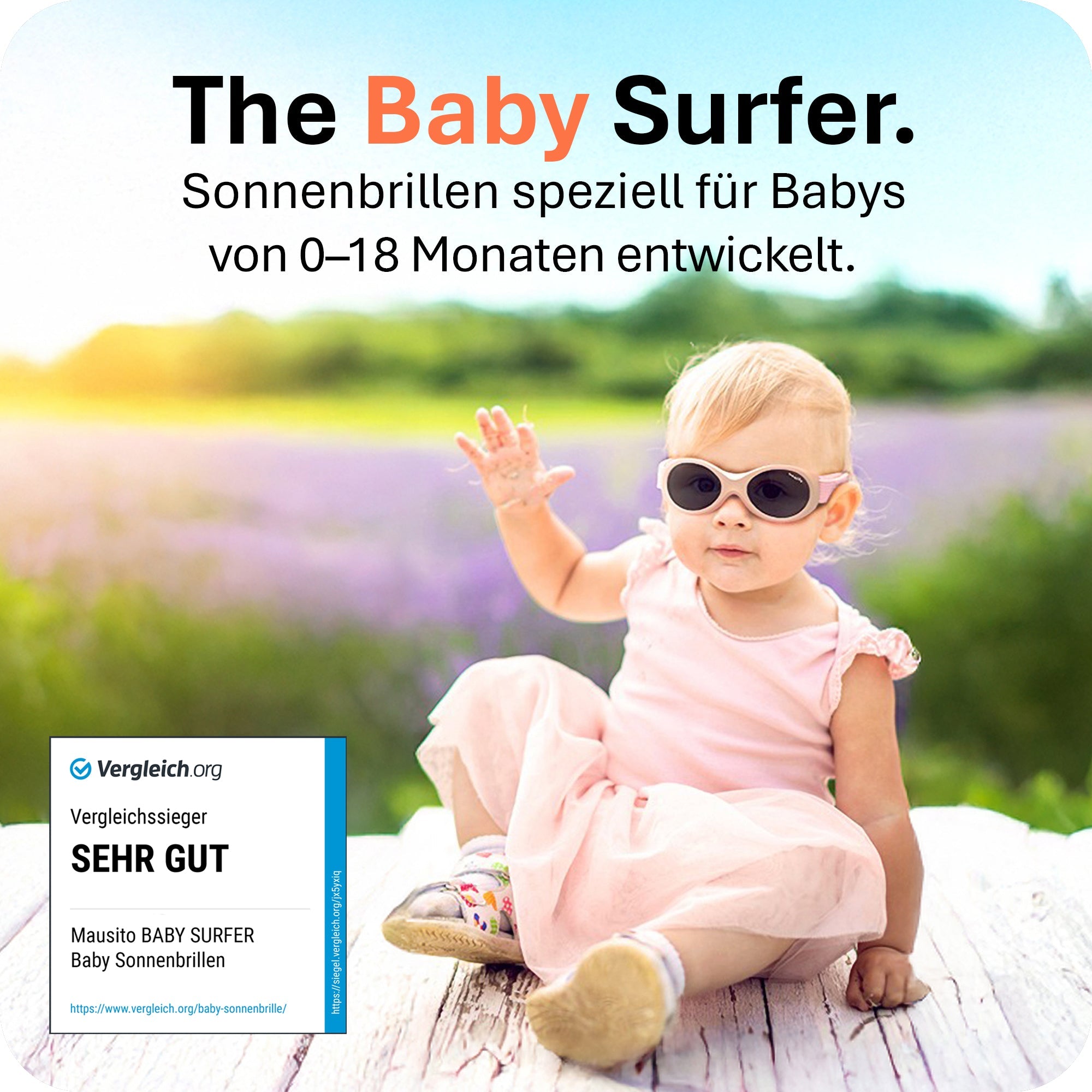 BABY SURFER | 0 - 18 Monate - MAUSITO - Kindersonnenbrillen für Jungen und Mädchen
