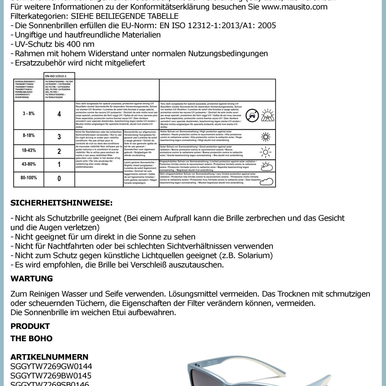 THE BOHO | 3 - 6 Jahre & 6 - 10 Jahre - MAUSITO - Kindersonnenbrillen für Jungen und Mädchen