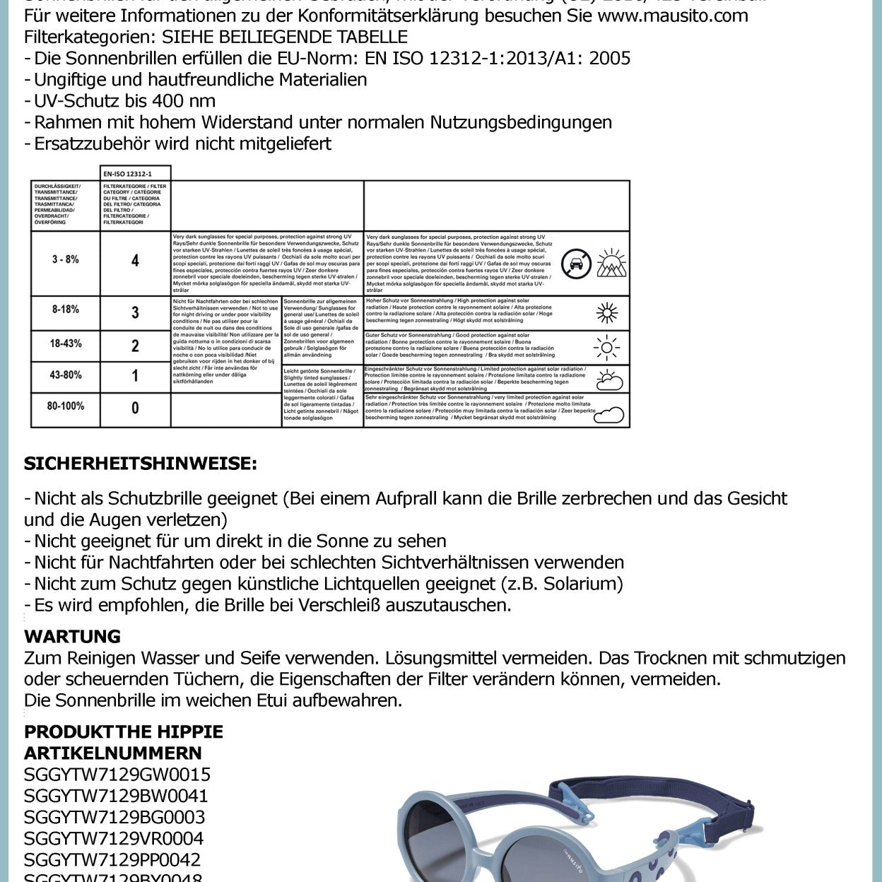 THE HIPPIE - von 6 bis 24 Monaten - MAUSITO - Kindersonnenbrillen für Jungen und Mädchen