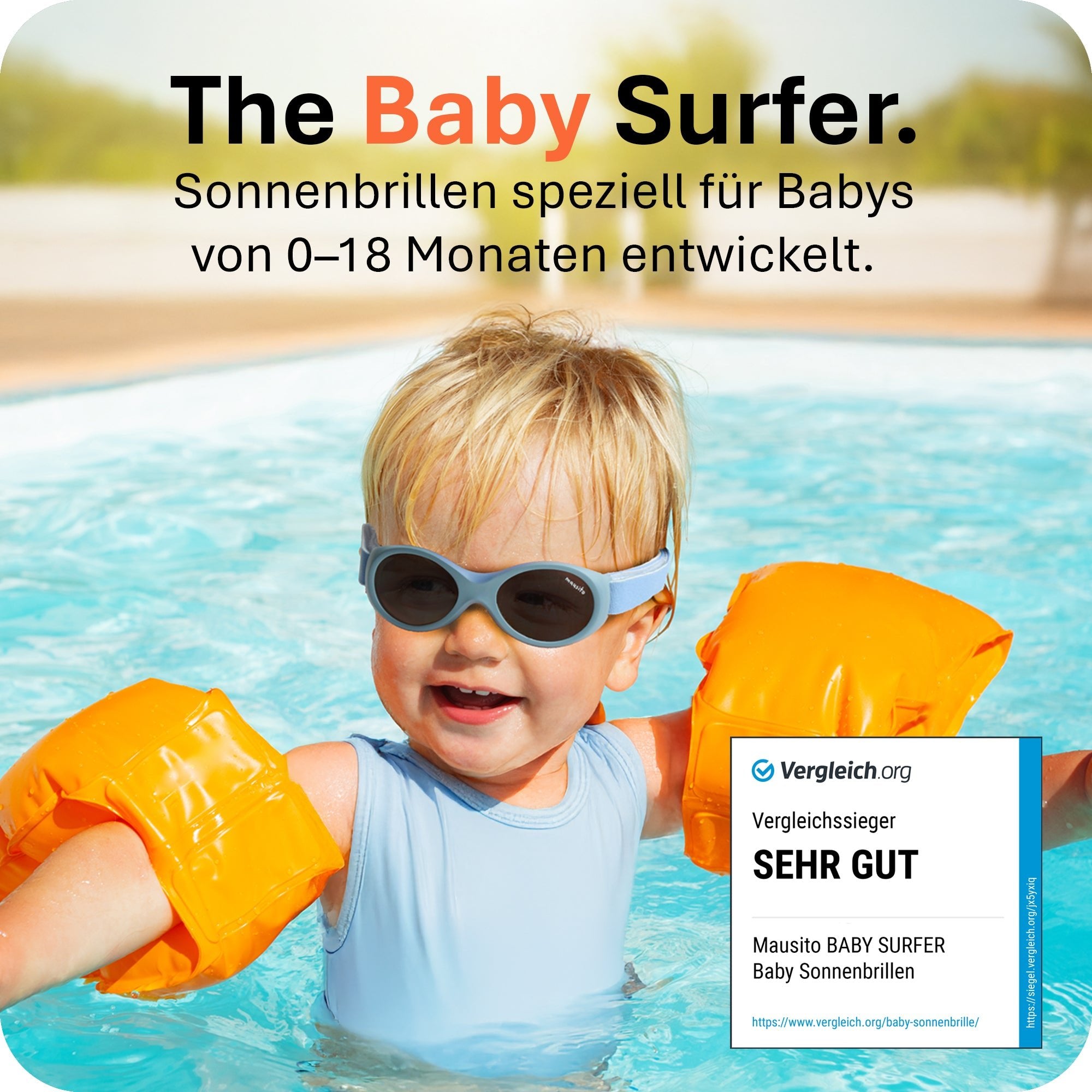 BABY SURFER | 0 - 18 Monate - MAUSITO - Kindersonnenbrillen für Jungen und Mädchen