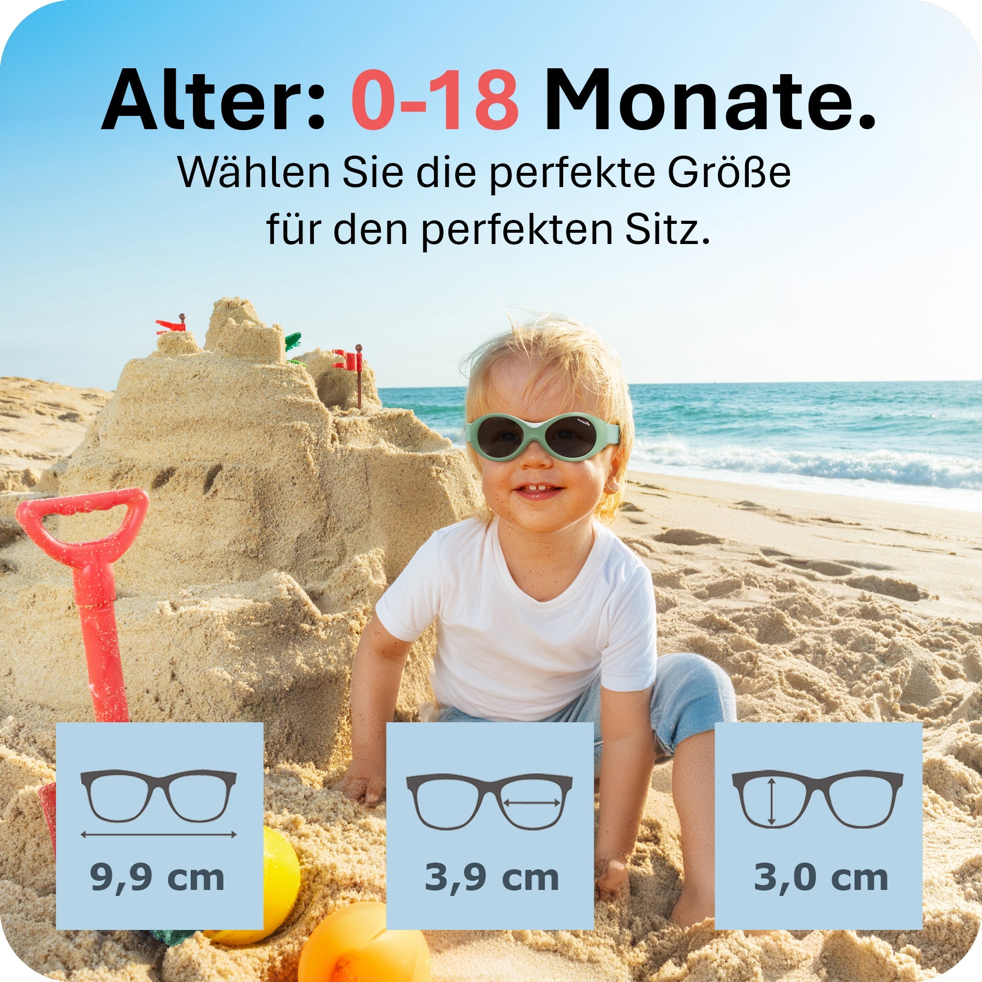 BABY SURFER | 0 - 18 Monate - MAUSITO - Kindersonnenbrillen für Jungen und Mädchen