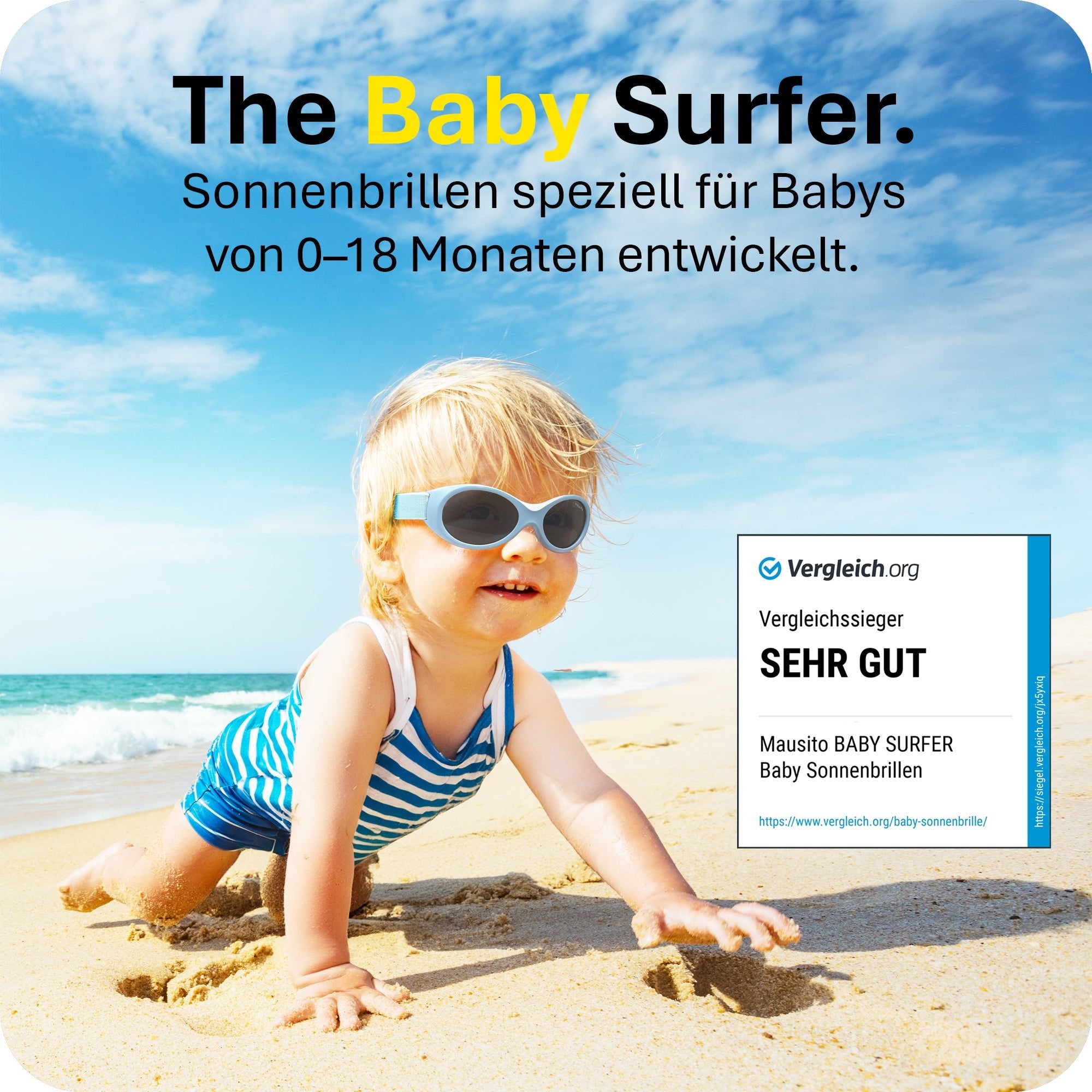 BABY SURFER | 0 - 18 Monate - MAUSITO - Kindersonnenbrillen für Jungen und Mädchen