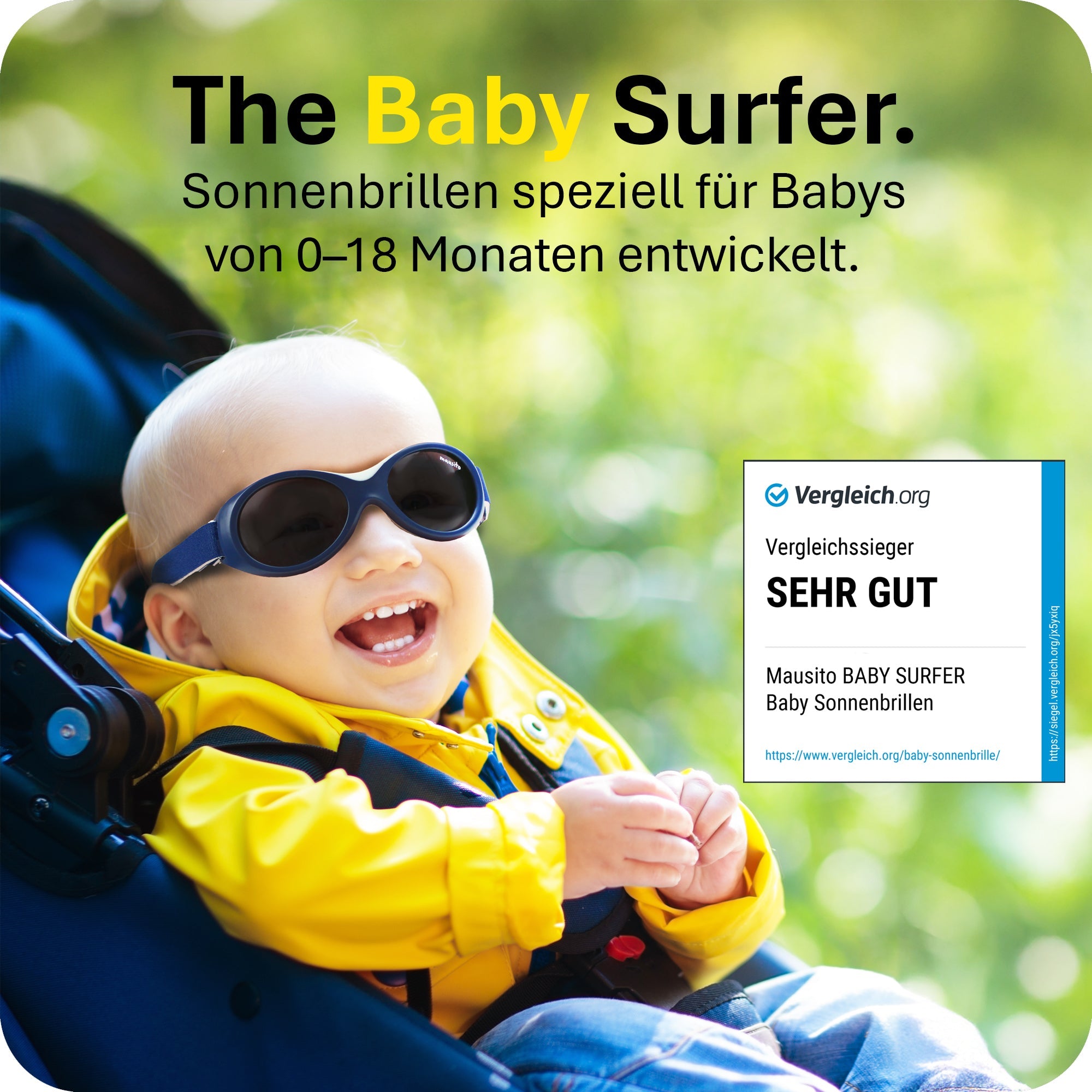 BABY SURFER | 0 - 18 Monate - MAUSITO - Kindersonnenbrillen für Jungen und Mädchen