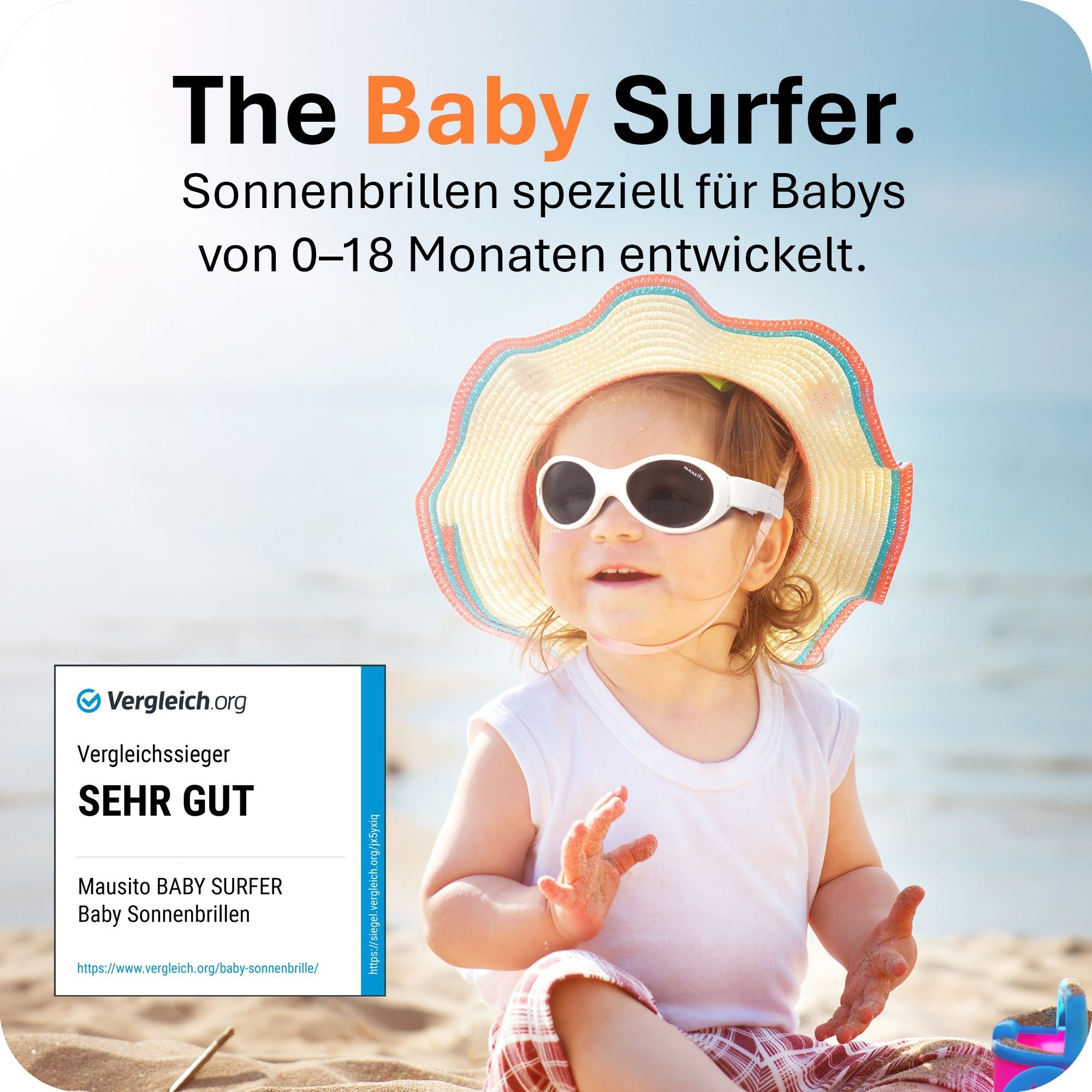 BABY SURFER | 0 - 18 Monate - MAUSITO - Kindersonnenbrillen für Jungen und Mädchen