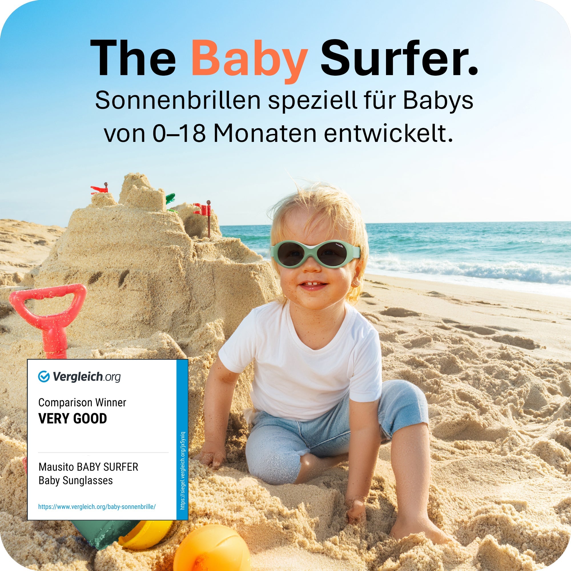 BABY SURFER | 0 - 18 Monate - MAUSITO - Kindersonnenbrillen für Jungen und Mädchen