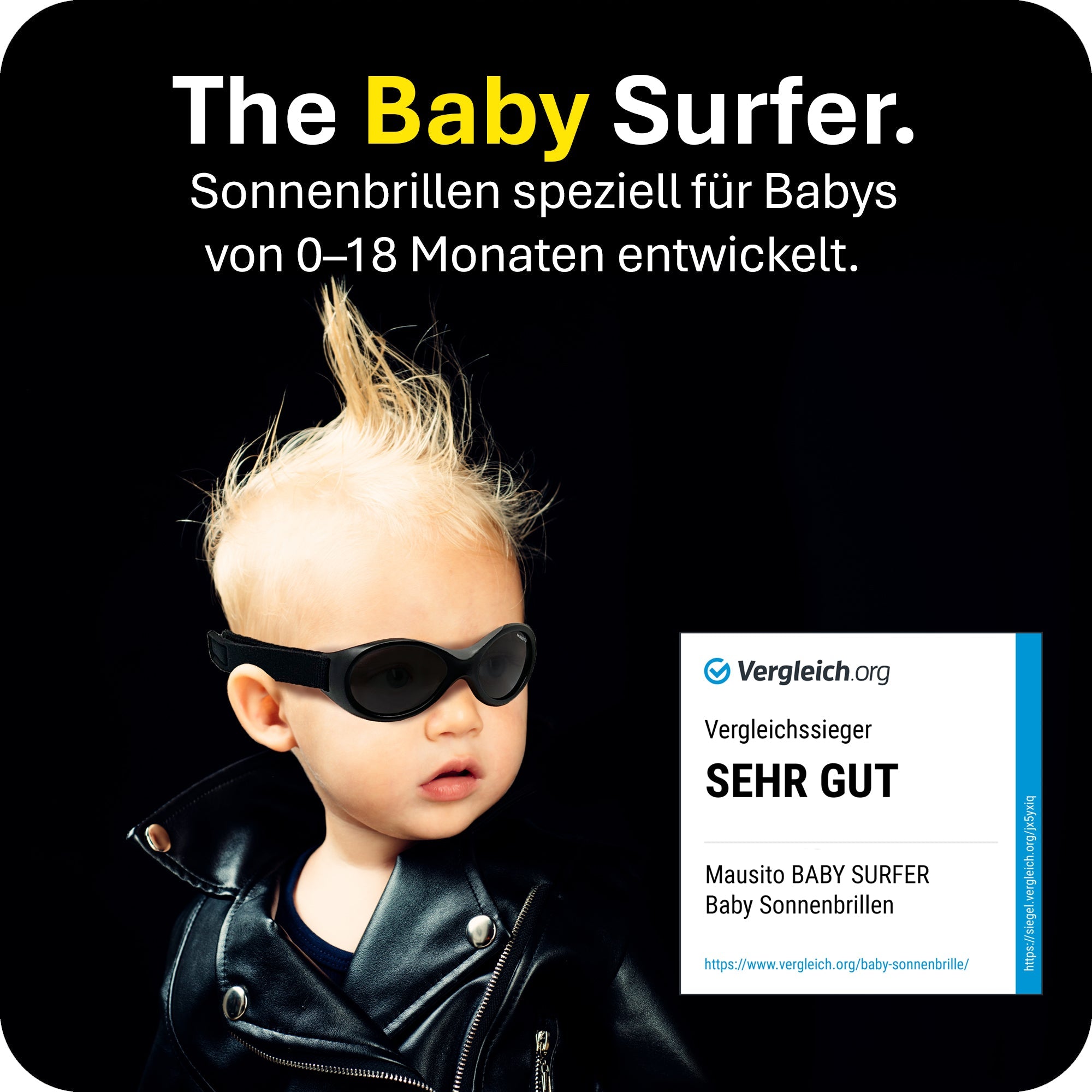 BABY SURFER | 0 - 18 Monate - MAUSITO - Kindersonnenbrillen für Jungen und Mädchen