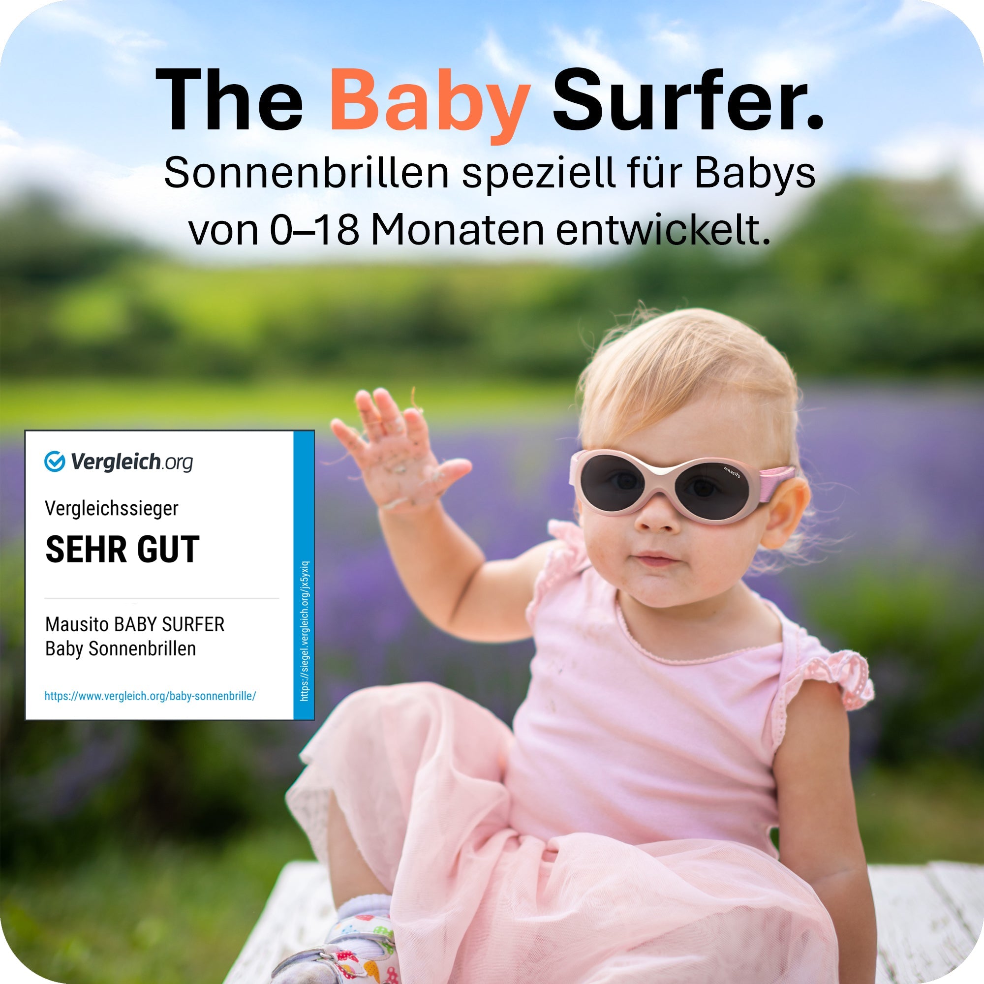 BABY SURFER - von 0 bis 18 Monaten - MAUSITO - Kindersonnenbrillen für Jungen und Mädchen