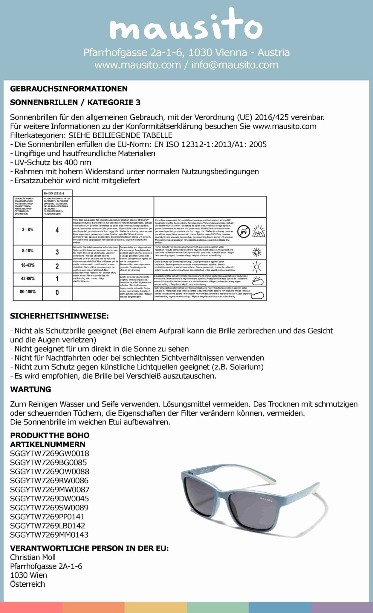 THE BOHO | 3 - 6 Jahre & 6 - 9 Jahre - MAUSITO - Kindersonnenbrillen für Jungen und Mädchen