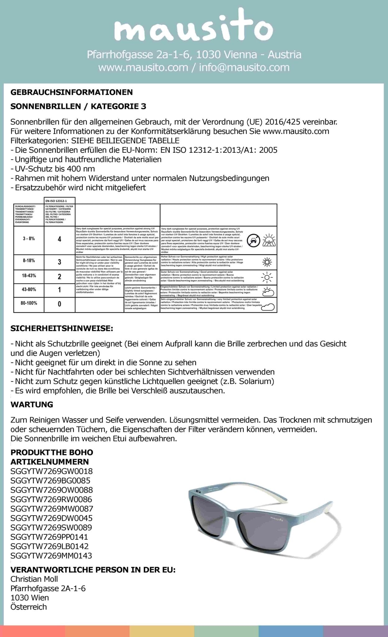 THE BOHO | 3 - 6 Jahre & 6 - 9 Jahre - MAUSITO - Kindersonnenbrillen für Jungen und Mädchen